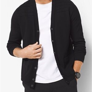 Michael Kors Men’s Black Quilted Cardigan